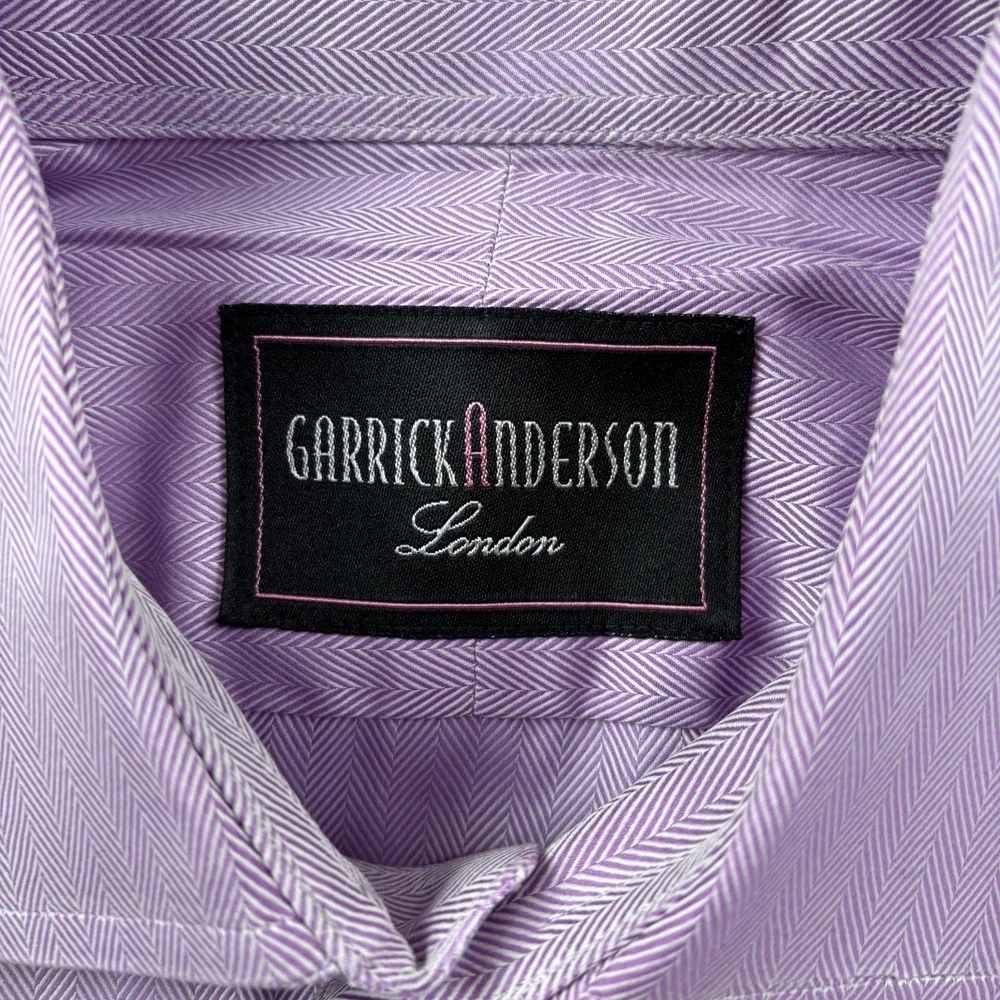 🇬🇧 Garrick Anderson‎ London Dress Shirt Mens 15.5/39 Lavender